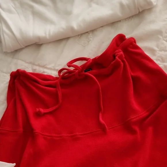 Two piece Christmas Red and white dance costume. - Picture 4 of 5